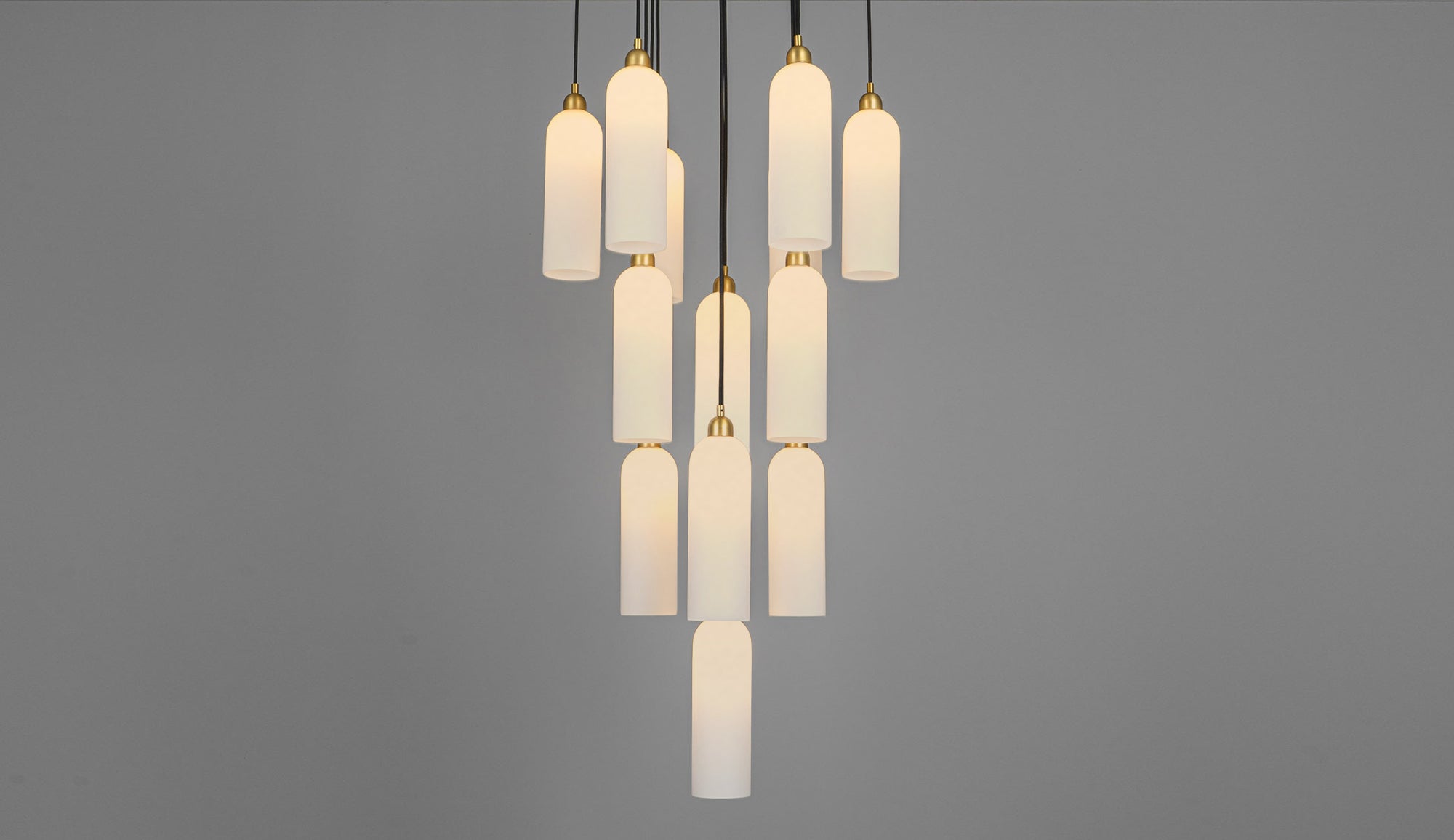 Schwung Odyssey Cluster 13 Burnished Brass Chandelier